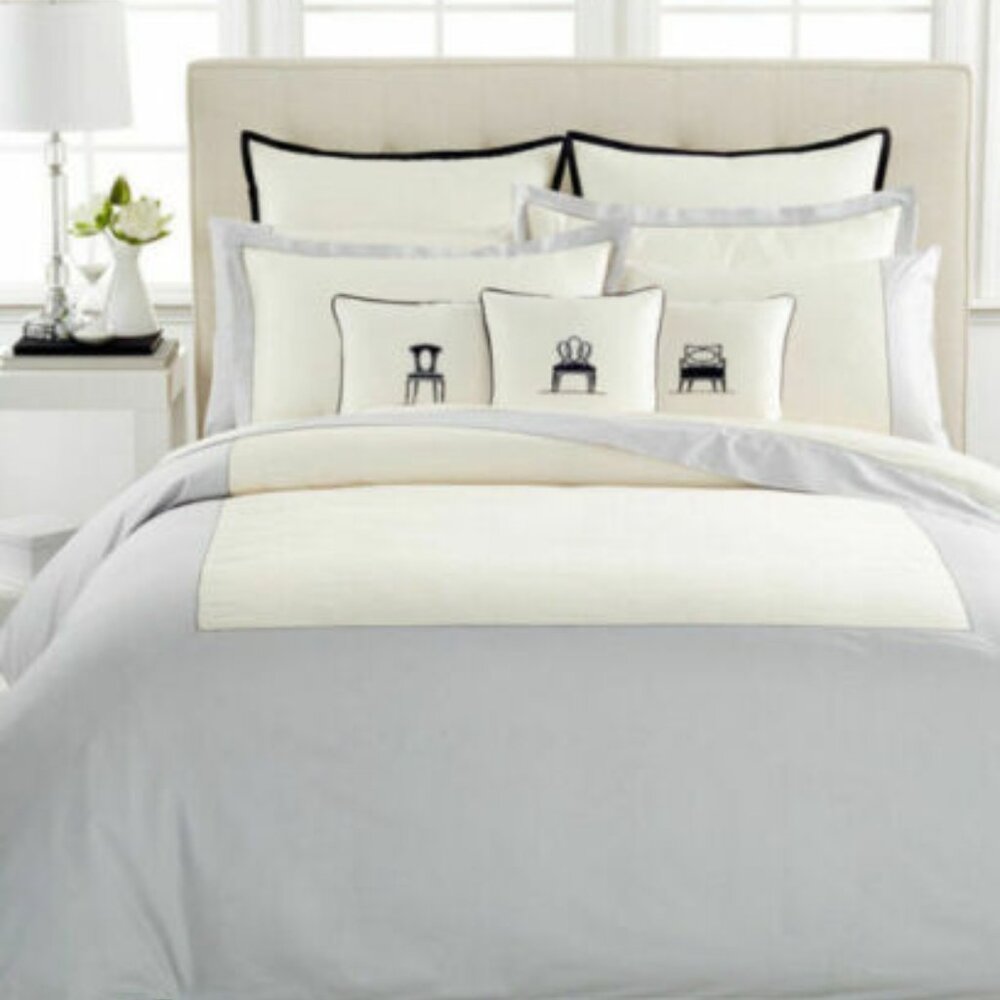 NWT $1025  Set 3pcs BARBARA RARRY Dream KING Duvet Cover Musical Chairs